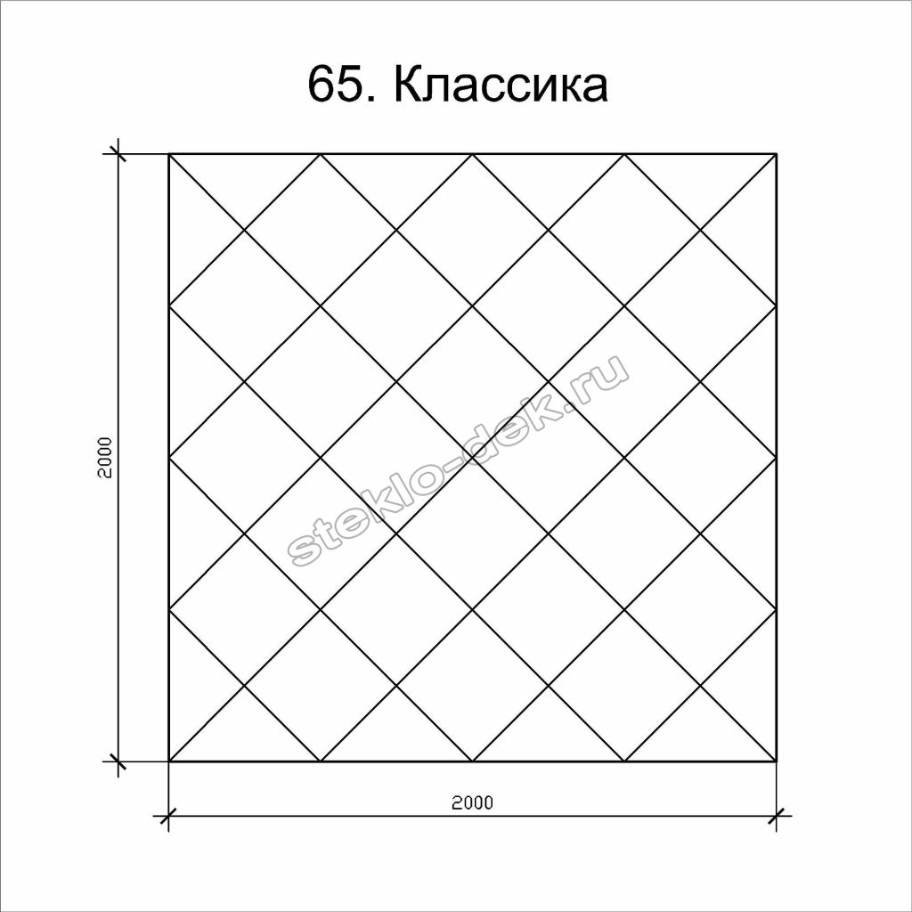 Зеркальное панно «КЛАССИКА» 2000х2000 мм — Steklo-Dek