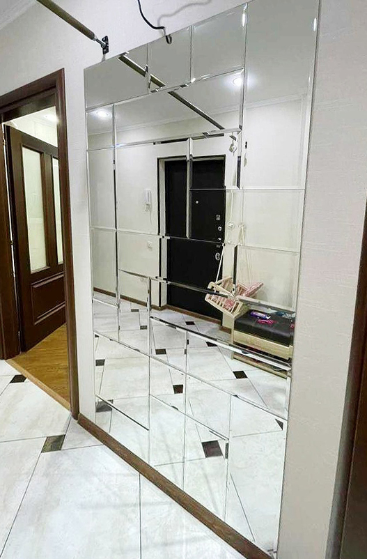 Зеркальное панно Тетрис 2х1 м